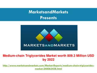 Medium-chain Triglycerides Market worth 809.3 Million USD by 2022