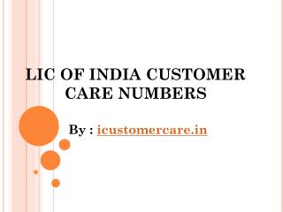 Get All LIC Customer Care Numbers