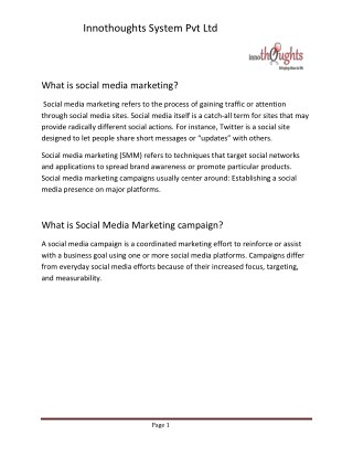 Social Media Marketing strategies|Innothoughts System Pvt Ltd