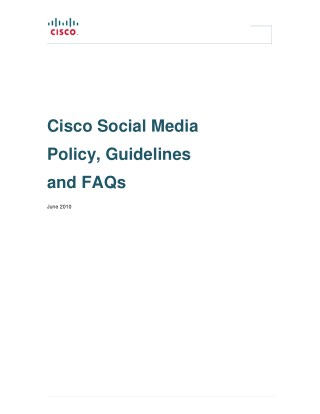 Cisco Social Media Policy