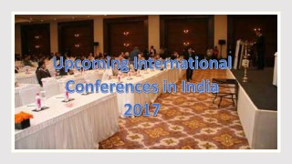 Upcoming International Conferences in India 2017