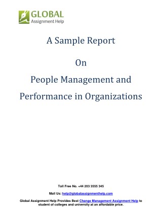 Sample Report on People Management and Performance in Organizations By Global Assignment Help