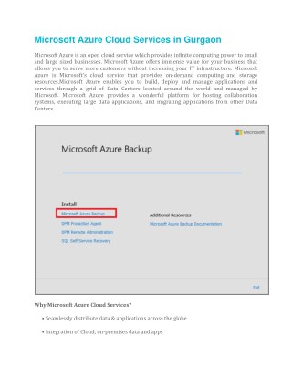 Microsoft Azure Cloud Services in Gurgaon
