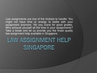 Online Law Assignment Help Singapore
