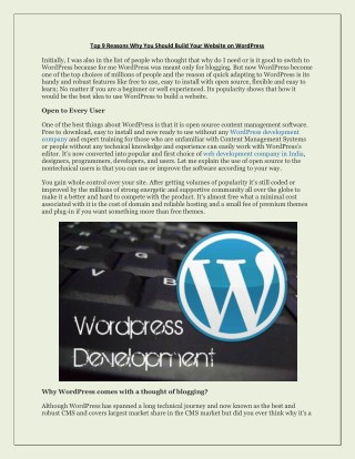 Why You Should Build Your Website on WordPress