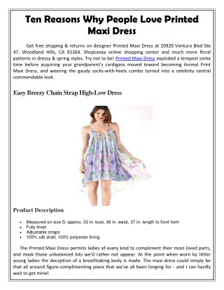 Printed Maxi Dress | Shop Lexxa