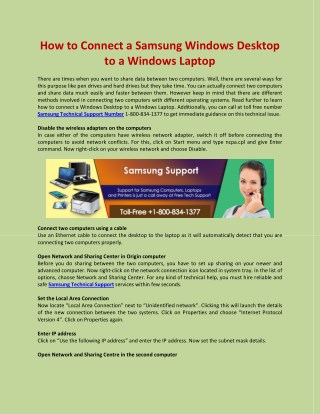 How to Connect a Samsung Windows Desktop to a Windows Laptop
