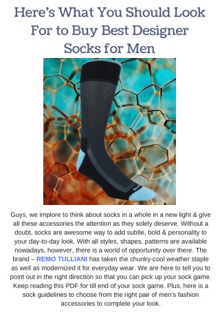 Here’s What You Should Look For to Buy Best Designer Socks for Men
