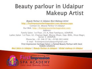 Beauty Parlour in Udaipur Makeup artist