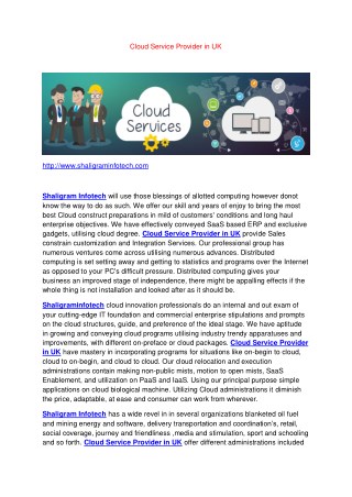 Cloud Service Provider in UK