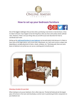 How to set up your bedroom furniture