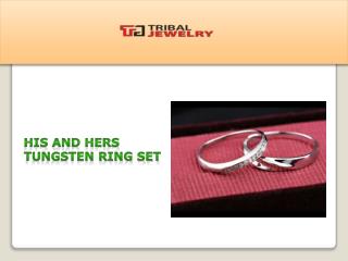 His and Hers Tungsten Ring Set - Tribal Jewelry