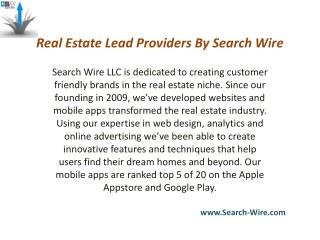 Real Estate Lead Providers By Search-Wire