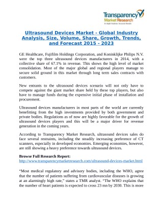 Ultrasound Devices Market: Doppler Devices Expected to be the Future of Ultrasound