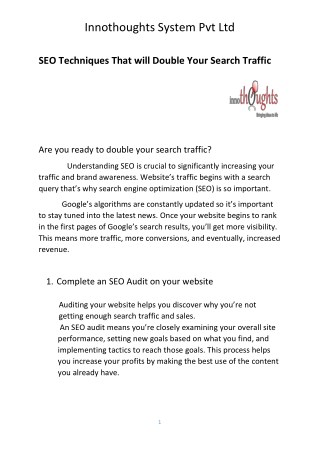 SEO techniques that double your search traffic