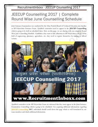 JEECUP Counselling