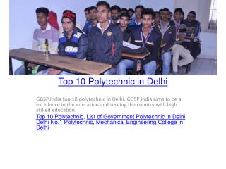 Top 10 Polytechnic in Delhi