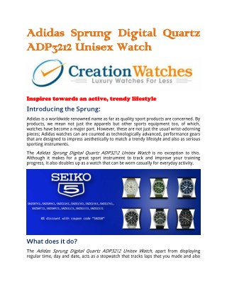 Adidas Sprung Digital Quartz ADP3212 Unisex Watch