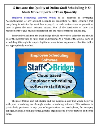 Employee Scheduling Software Online | StaffBridge