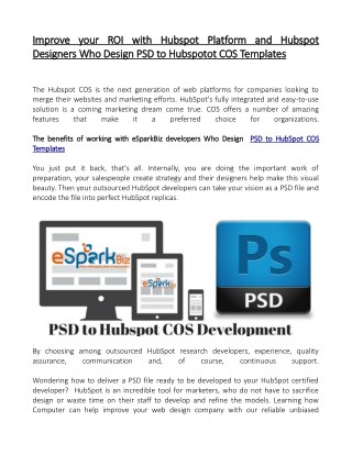 Looking for Implementing PSD to Hubspot COS Development....?