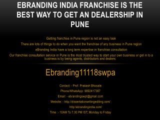 eBranding India Franchise is the Best Way to Get an Dealership in Pune