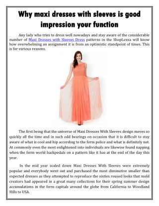 Why maxi dresses with sleeves is good impression your function