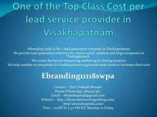 One of the Top Class Cost per lead service provider in Visakhapatnam