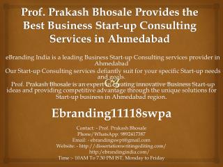 Prof. Prakash Bhosale Provides the Best Business Start-up Consulting Services in Ahmedabad