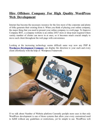 Wordpress Development Company USA | Hire Wordpress Developer