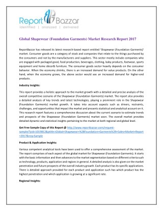 Global Shapewear (Foundation Garments) Market Research Report 2017