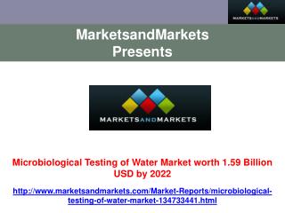 Microbiological Testing of Water Market Worth 1.59 Billion USD by 2022