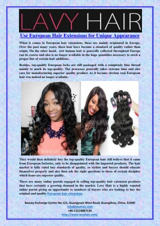 Use European Hair Extensions for Unique Appearance