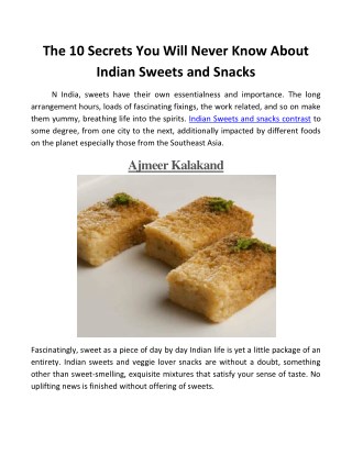Indian Sweets and snacks | indiaethnix