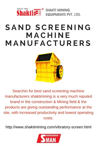 Sand Screening Machine Manufacturers