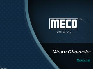 Micro Ohmmeter-mecoinst