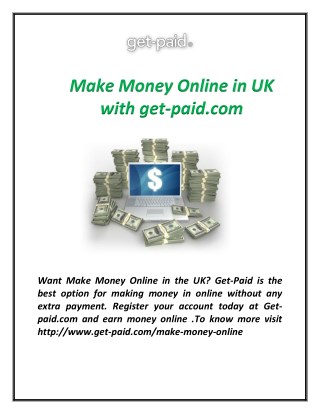 Make Money Online in UK with get-paid.com