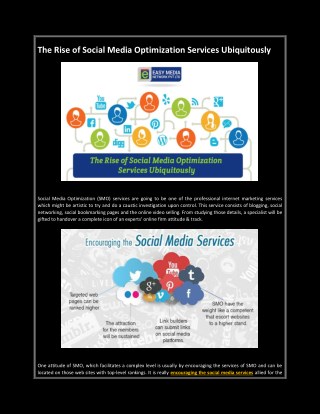 The Rise of Social Media Optimization Services Ubiquitously
