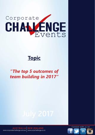 “The top 5 outcomes of team building in 2017”