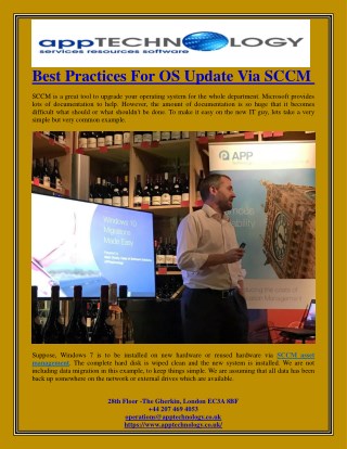 Best Practices For OS Update Via SCCM