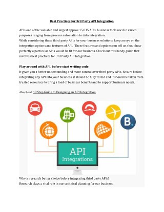 Best Practices for 3rd Party API Integration