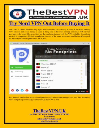 Try Nord VPN Out Before Buying It