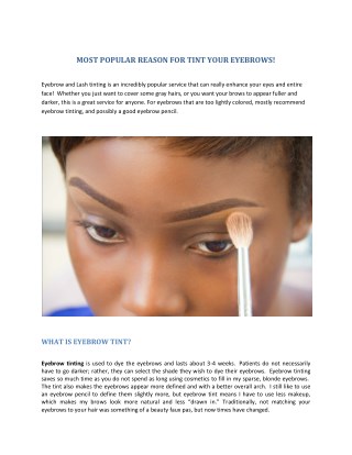 MOST POPULAR REASON FOR TINT YOUR EYEBROWS