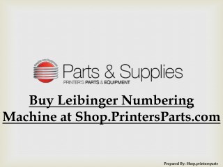 Buy Leibinger Numbering Machine at Shop.PrintersParts.com