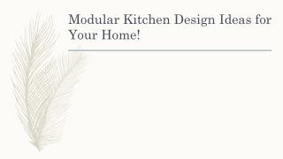 Modular Kitchen Design Ideas for Your Home!