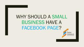 Why Should a Small Business Have a Facebook Page?