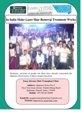 In India Make Laser Hair Removal Treatment Works