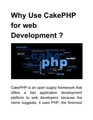 Why Use CakePHP for web Development ?