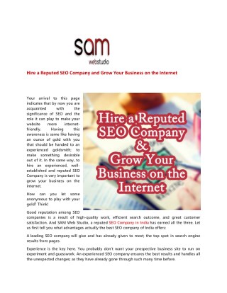 Hire a Reputed SEO Company and Grow Your Business on the Internet