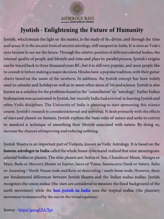 Jyotish - Enlightening the Future of Humanity