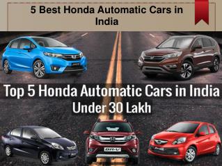 List of Honda Automatic Cars in India